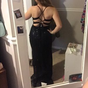 Black Glitter Maxi Dress